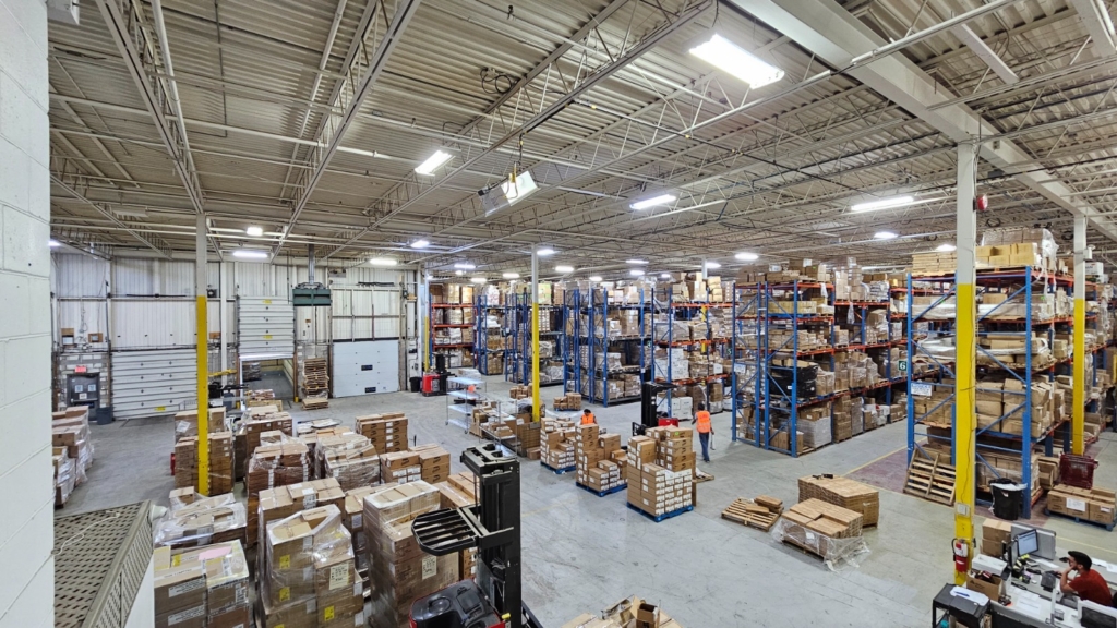 A large Fulfillment Warehouse filled with lots of boxes